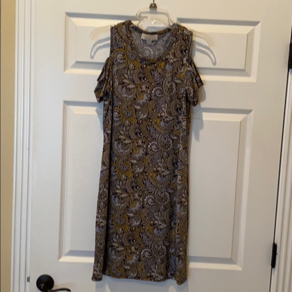 Michael Kors cold shoulder dress.